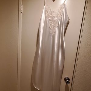 Breathtaking snow white satin nightgown